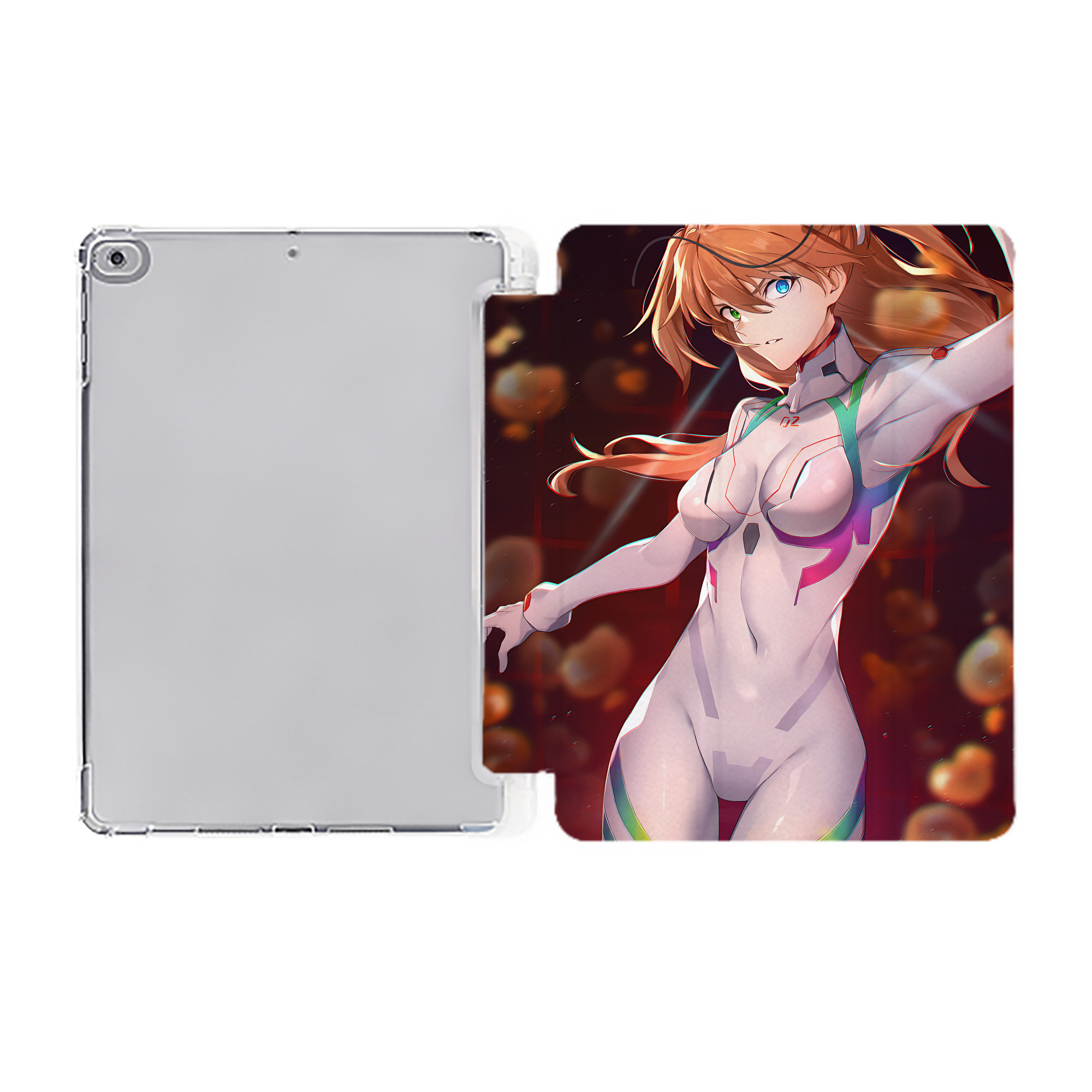 （画像用） EVA 新世紀エヴァンゲリオン IPad ケース ペン収納付き 三つ折りスタンド PUレザー×シリコン 対応機種9.5/10.5/10.9インチ